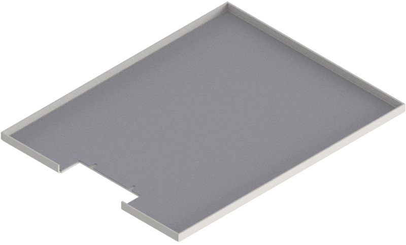 Produktbild UBK 401 125  -  Deckel für Bürstenauslass zu UBK 400 mit Kante geschlossen aus ALU 2.5mm, 12mm Vertiefung